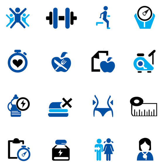 Fitness and exercise icon collection - Vector download