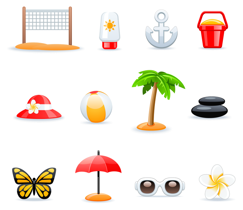 Conjunto de iconos de playa 3D