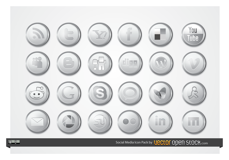 Silver Social Media Icon Silver Social Media Icon