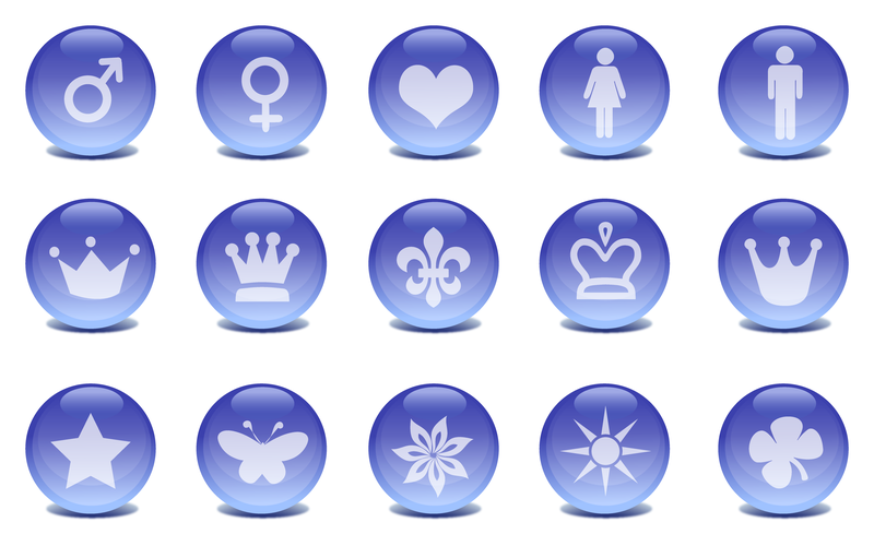 Iconos de vidrio azul redondeado