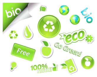 série de vetor de ícone ambiental