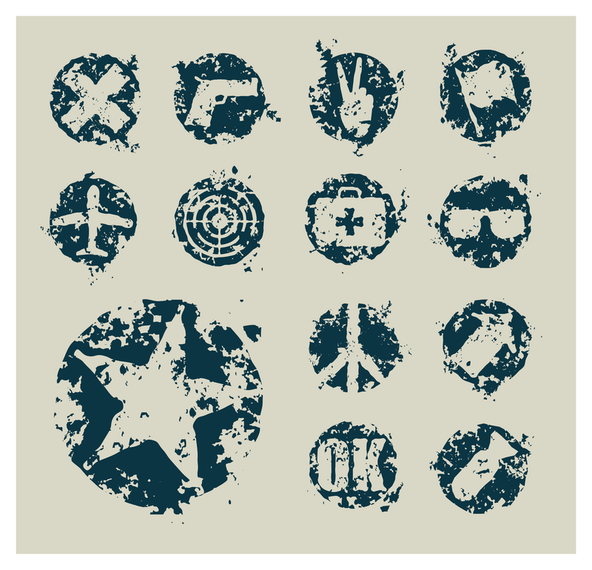 13 grunge symbols badges 13 grunge symbols badges