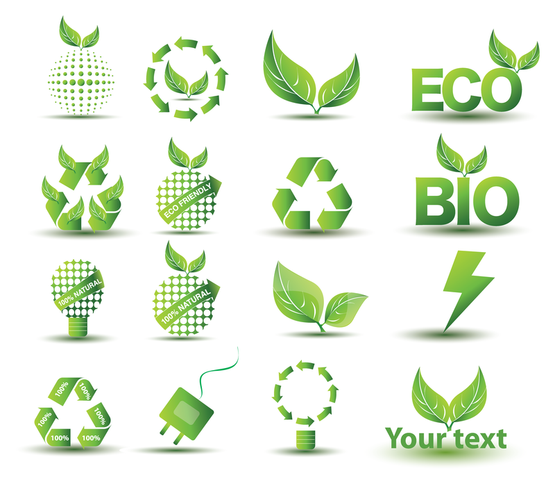 Coleção de ícones isolados de eco bio