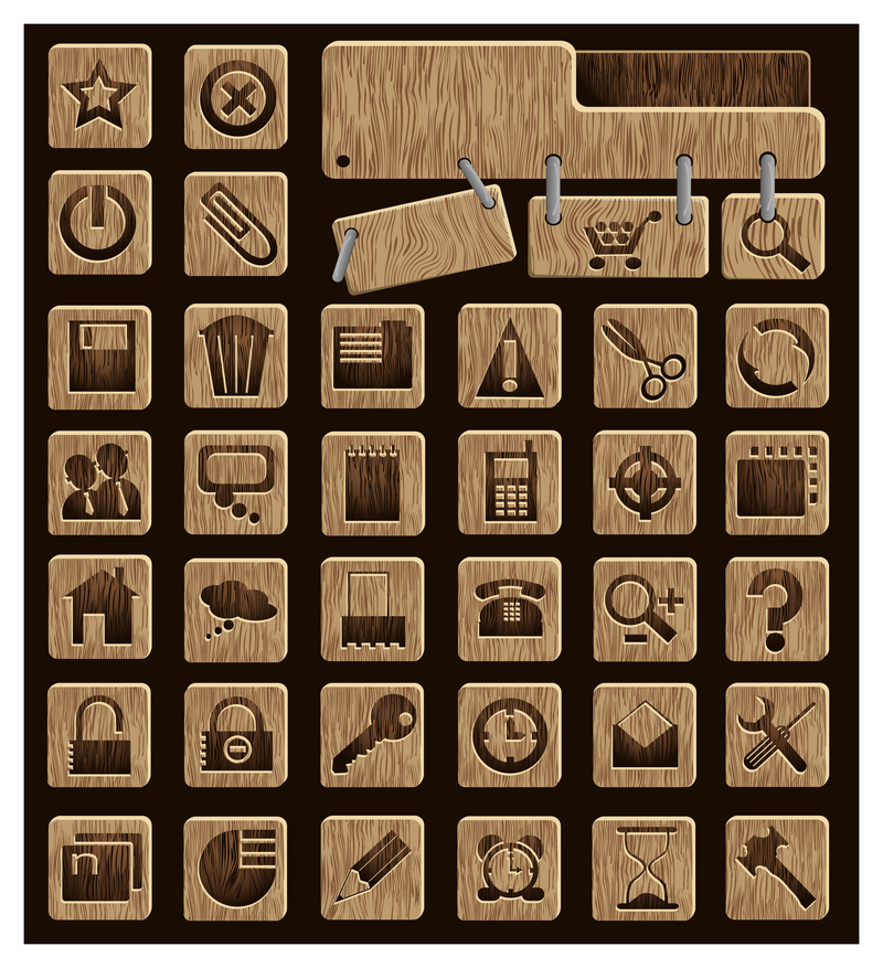 vector icono de madera