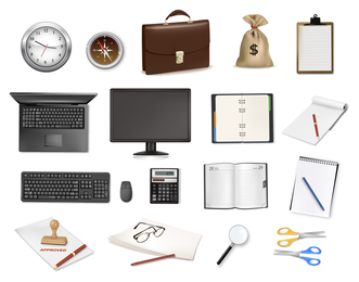 serie de vectores de iconos de oficina