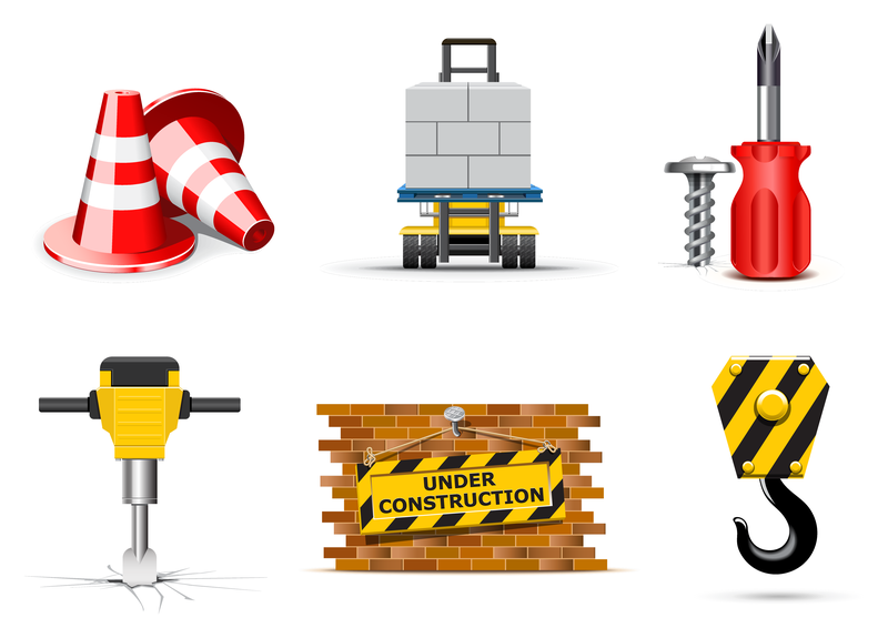 Conjunto de ícones de construção e construtores