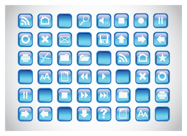 Blue Icons Buttons Blue Icons Buttons