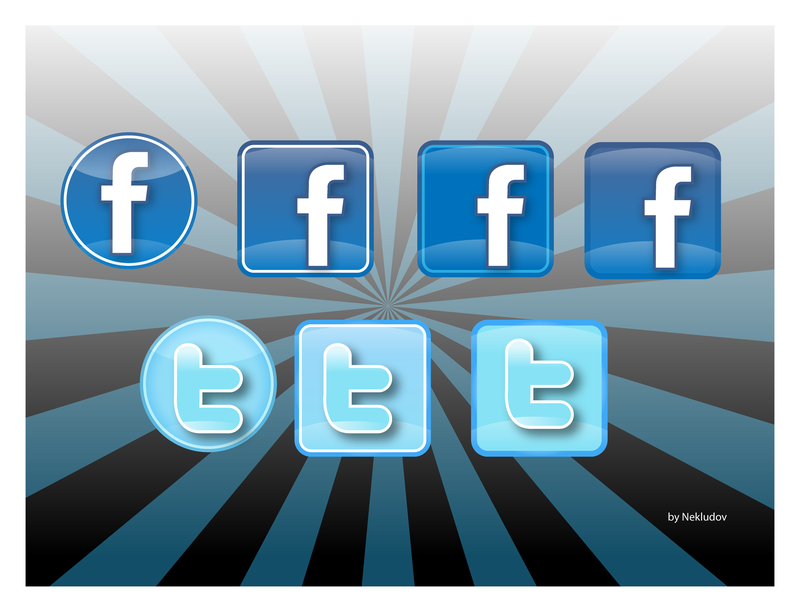 Iconos Twitter &amp; Facebook