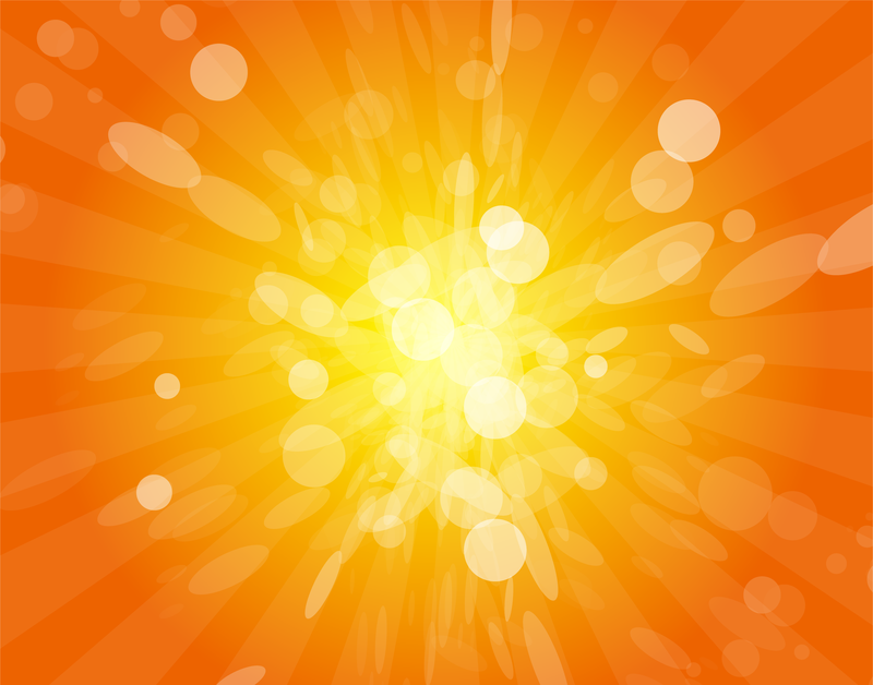 Sonnenstrahlen mit orange Gelb verschwommen