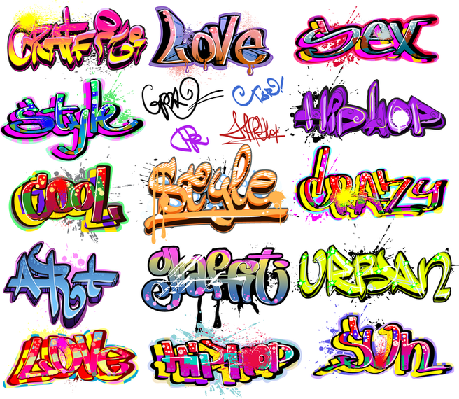 Beautiful Graffiti Font Design 01 Vector Beautiful Graffiti Font Design 01 Vector