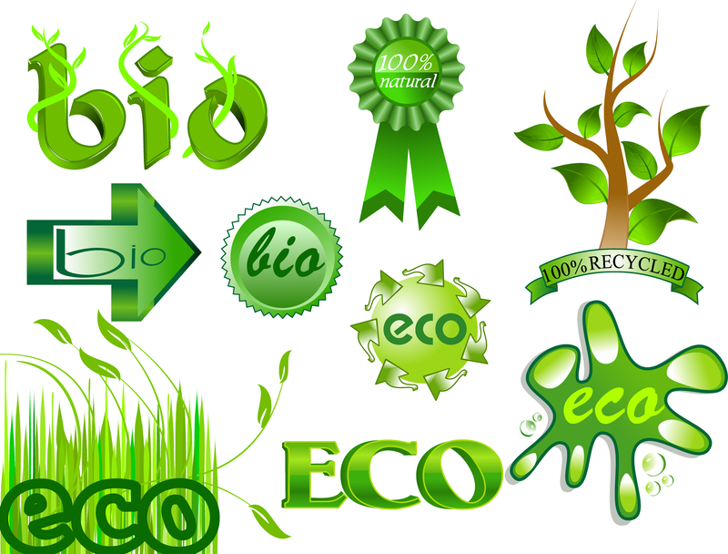 Kit de etiquetas ecológicas verdes