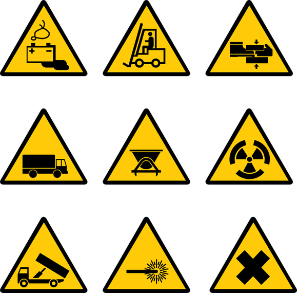 Vector Construction Site Warning Label Vector Construction Site Warning Label