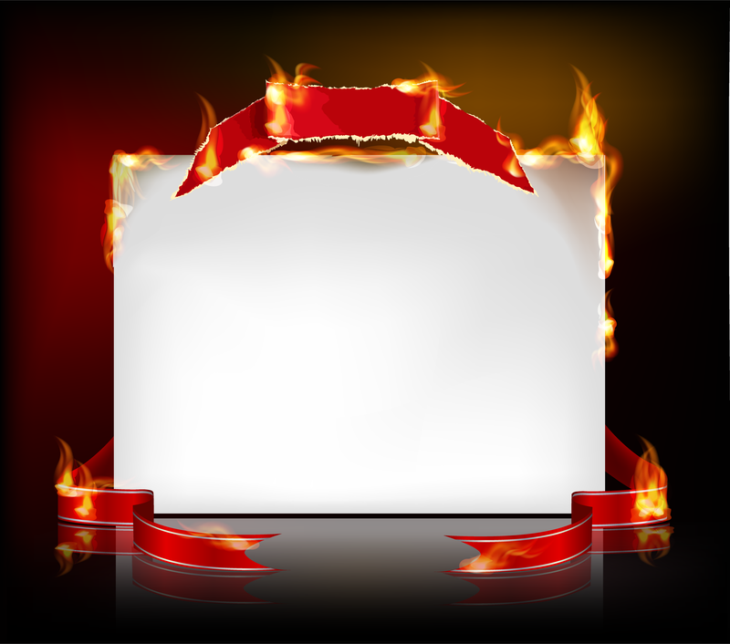 Flame Burning Paper Efeito 04 Vector