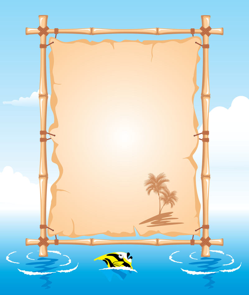 Vector Beach Theme Bulletin Board