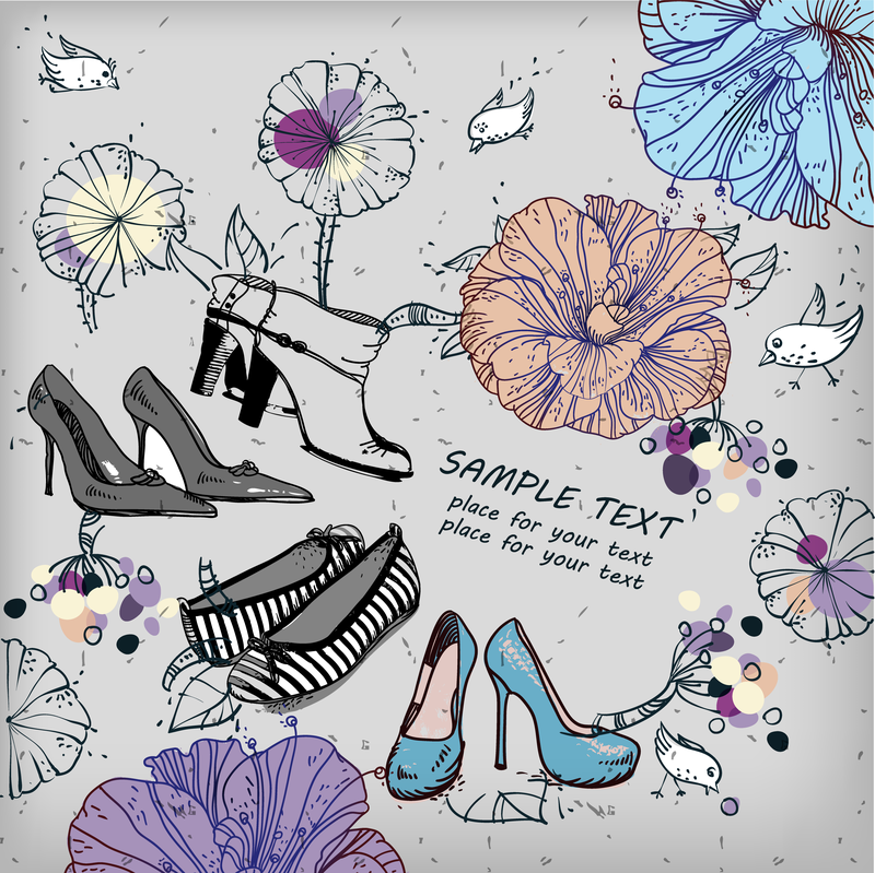 sapatos fashion illustrator 01 vector free download