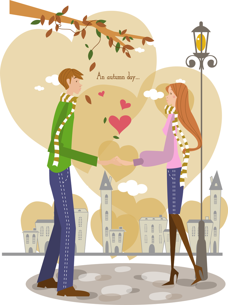 Romantic couple illustration design