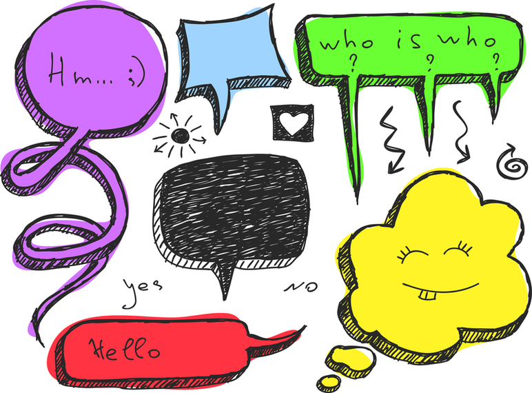 Lovely Handdrawn Dialogue Bubble Vector 4 Lovely Handdrawn Dialogue Bubble Vector 4