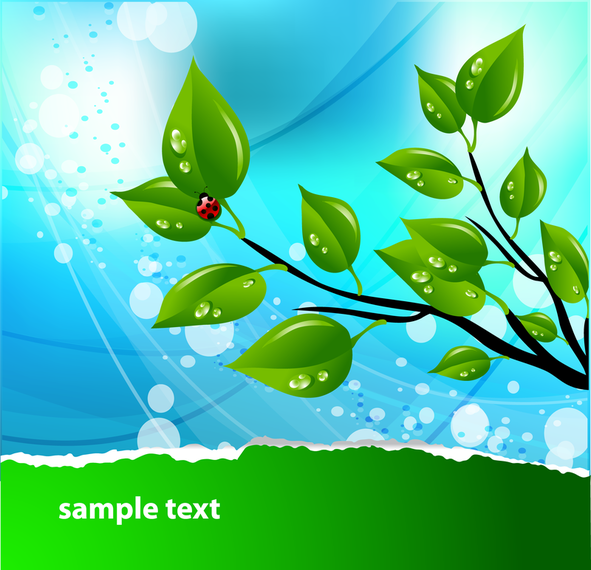 Illustrated 3D leaves over background Illustrated 3D leaves over background