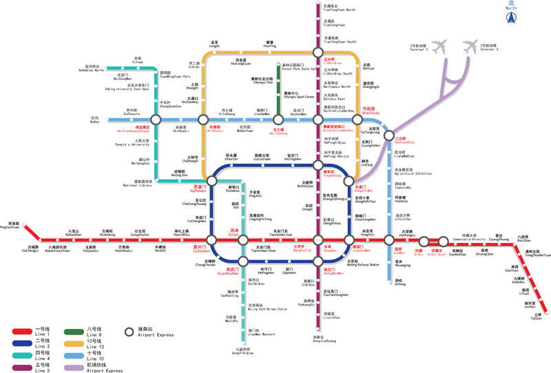 Пекинский метрополитен схема