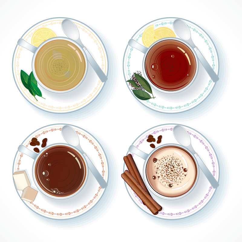 Vektor Kaffee und Tee