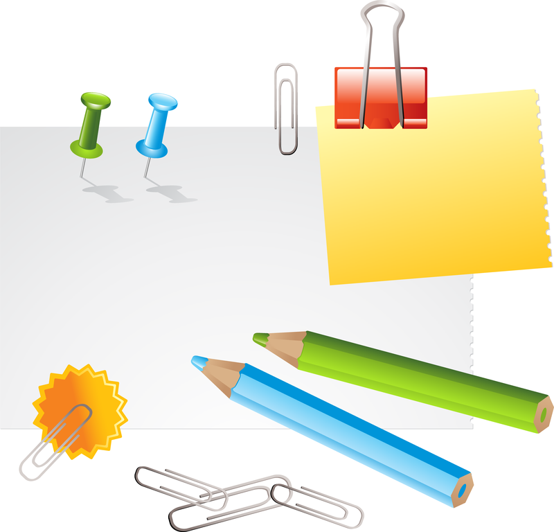 Stationery Supplies Set Vector Download