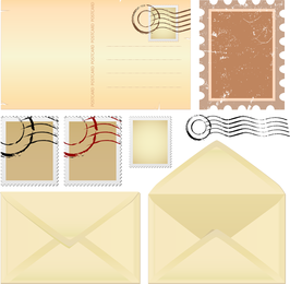 Envelopes de nostalgia e vetor de papel 01