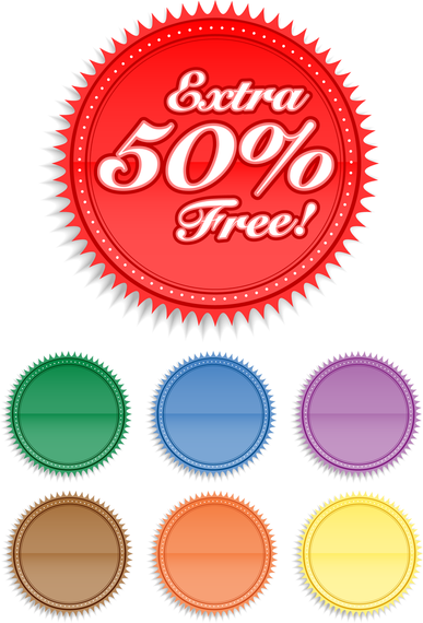 Decorative Buttons Of Various Shapes And Label Vector Decorative Buttons Of Various Shapes And Label Vector