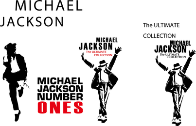 Conjunto de ilustrações e silhuetas de Michael Jackson