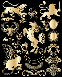 Elementos de diseño de oro europeo Vector 1 Tendencia