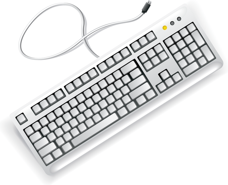 White Computer Keyboard Vector - Vector Download