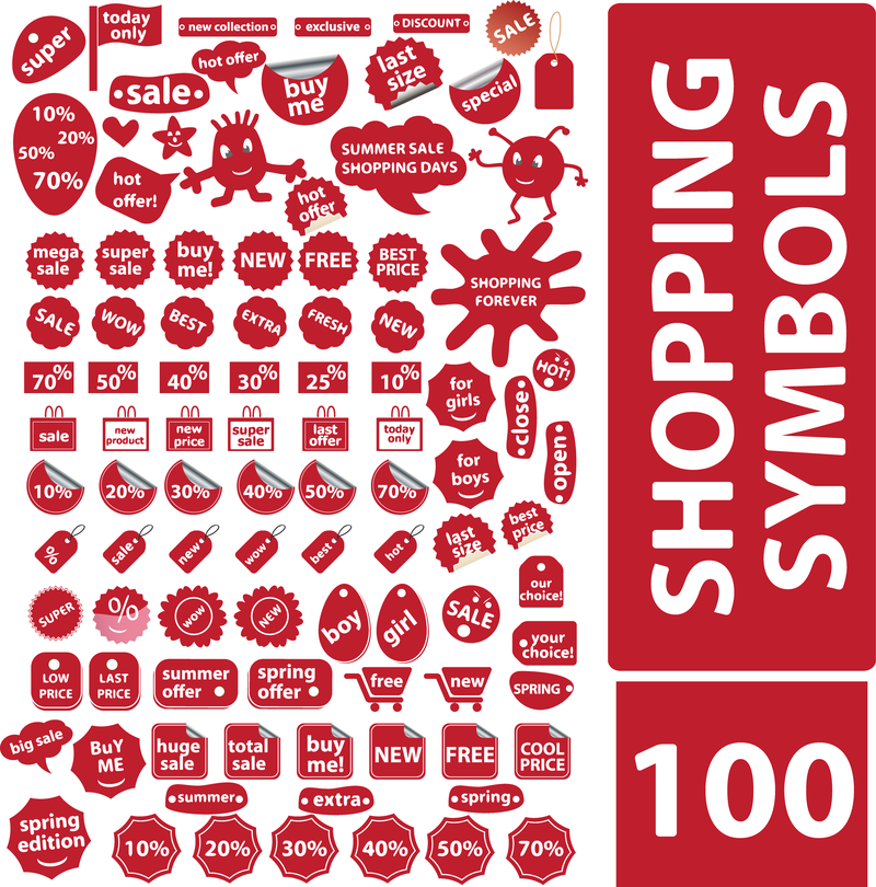 100 Free Vector Shopping Symbols