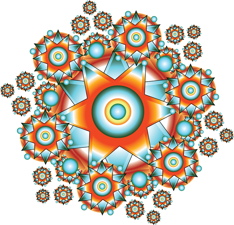 Escama de estrella colorida