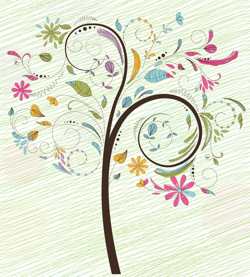 Árbol colorido ilustración vectorial Árbol colorido ilustración vectorial