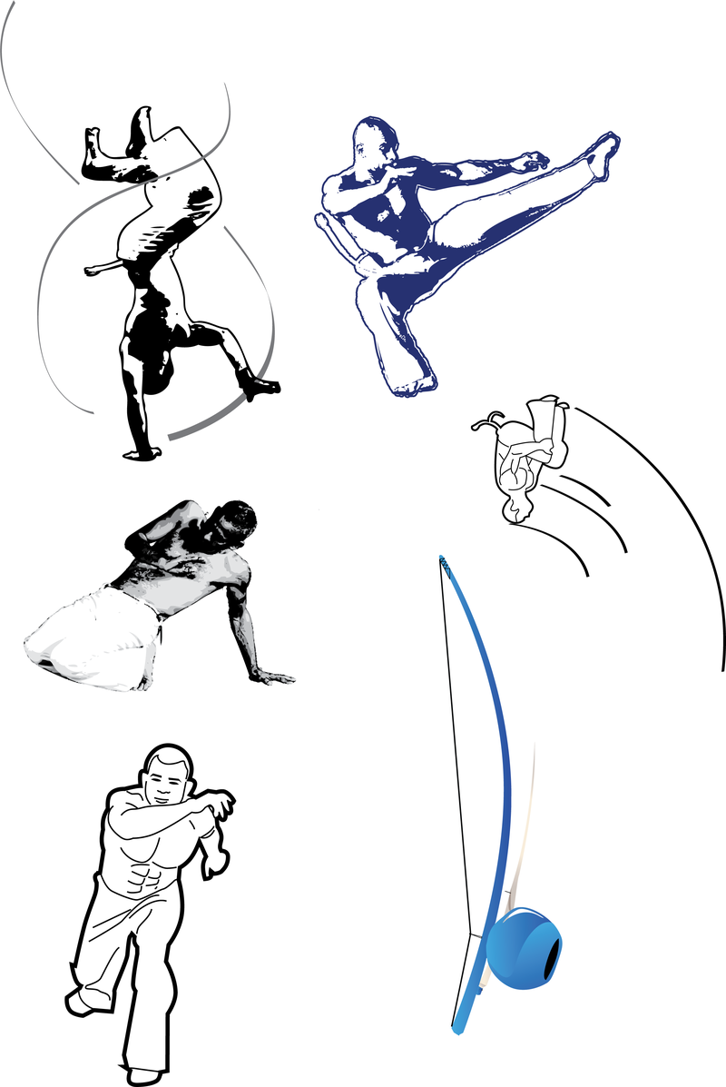 Capoeira stellt Illustrationssatz auf