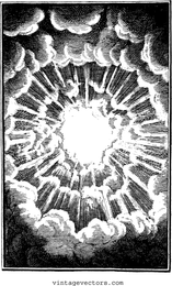 Sky And Clouds Opening Up Old Engraving Vector Eps And Psd Sky And Clouds Opening Up Old Engraving Vector Eps And Psd