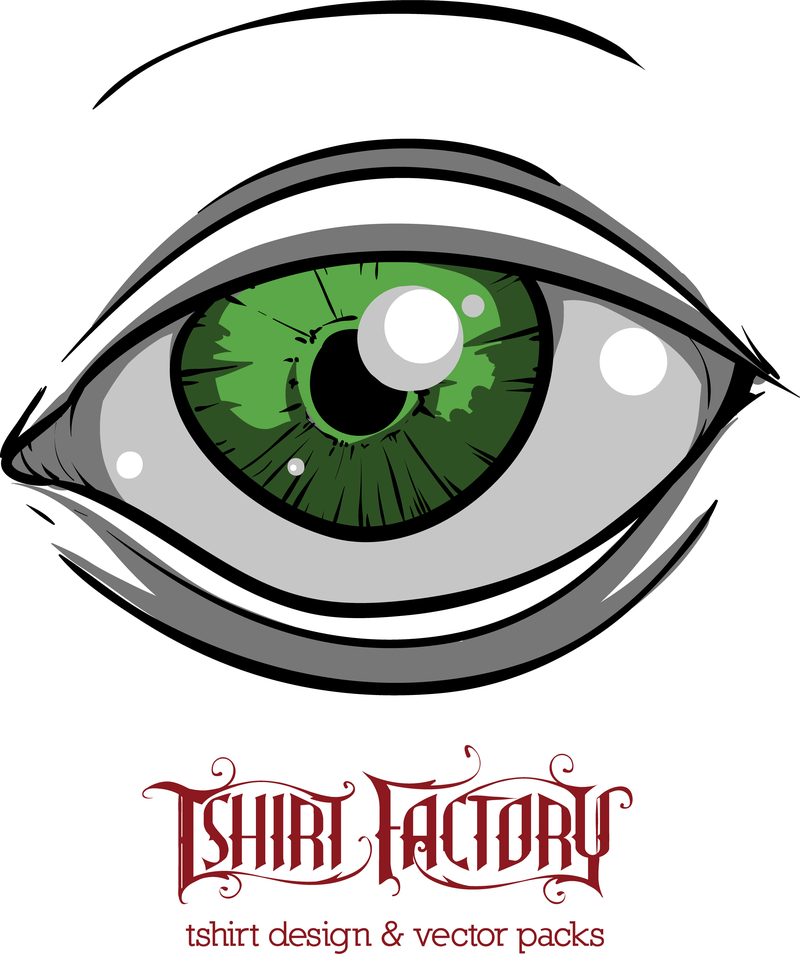 Ilustración de ojo verde