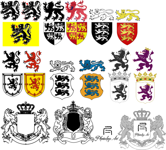 Heraldic Lion Vector Collection Heraldic Lion Vector Collection