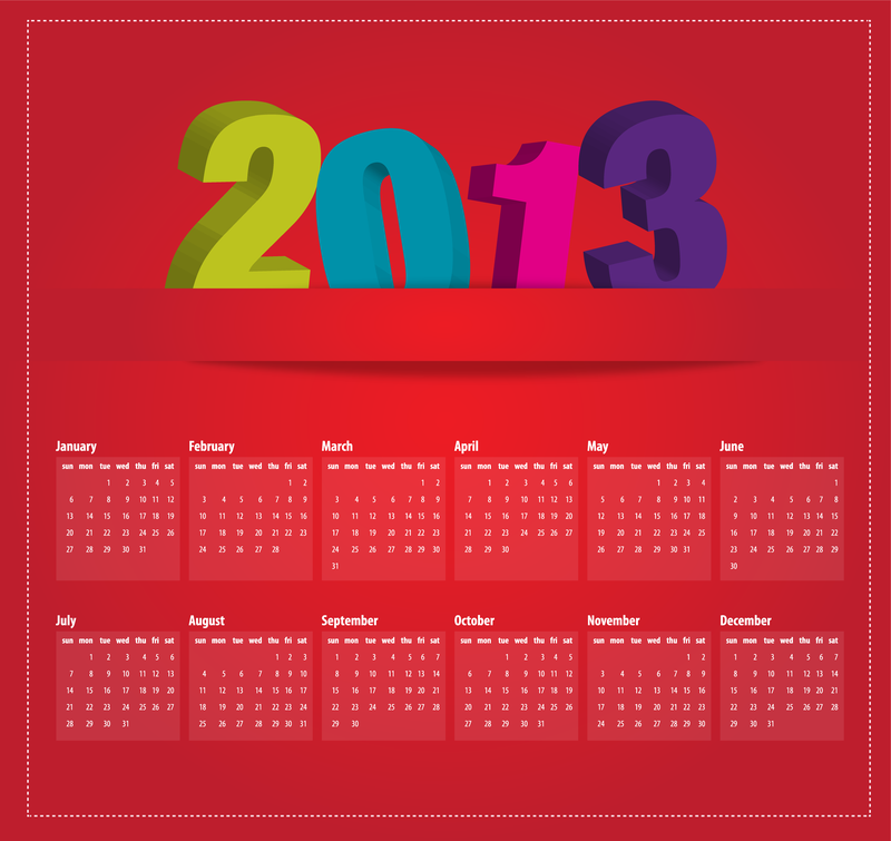 Vector de diseño de calendario 2013