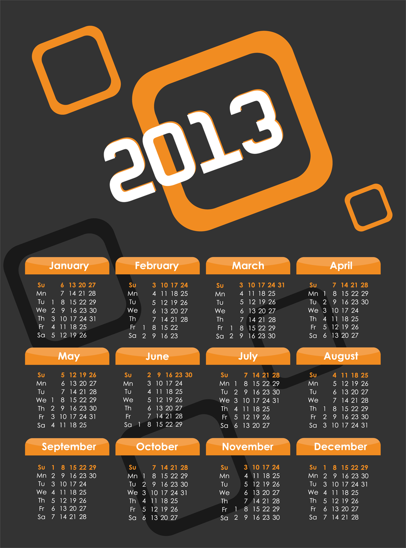 2013 Calendars Design Vector