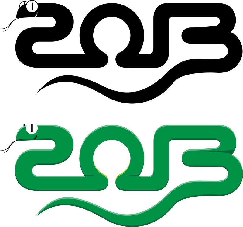 2013 Jahr der Schlange Design 03 Vektor