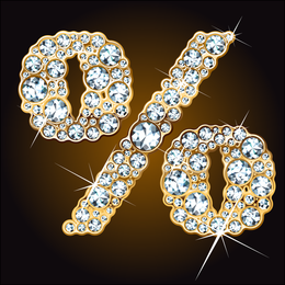 Vector de número de diamante con estrellas