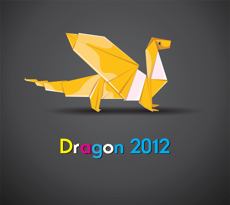 Origami Dragon 02 Vektor