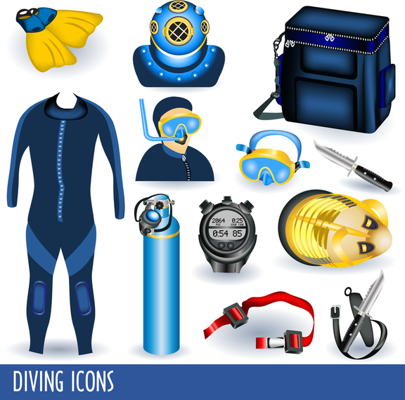 Diving Equipment 01 Vector Vector download