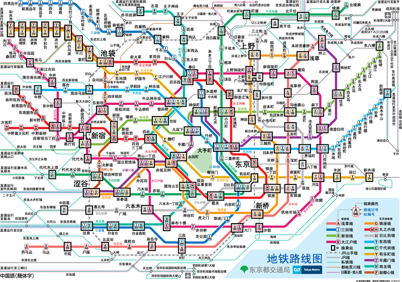 Tokyo Subway Route Map Vector Operations - Vector download