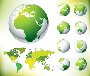 Tierra verde y el vector mapa mundial Tierra verde y el vector mapa mundial