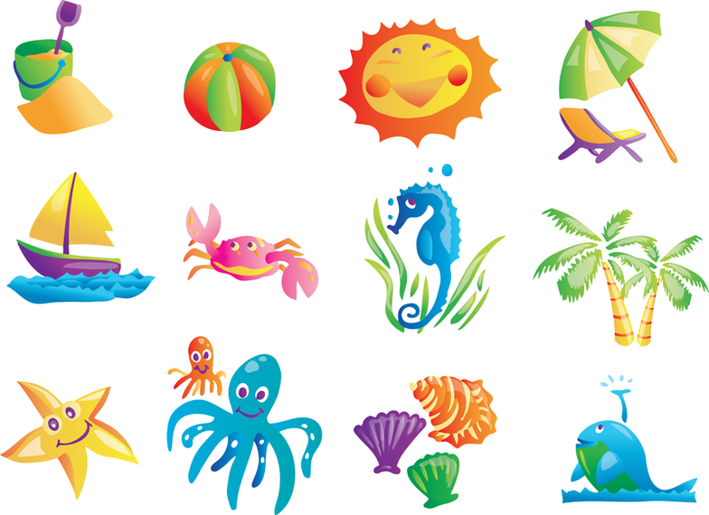 Elementos de Vector lindo verano Elementos de Vector lindo verano