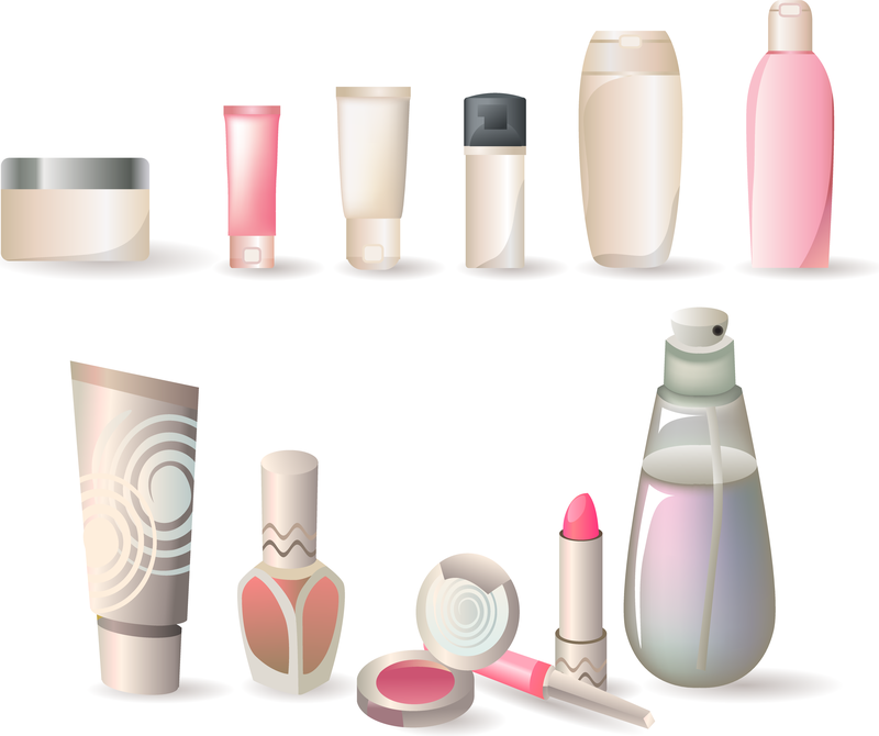 Eine Vielzahl von kosmetischen Flaschen Vektor