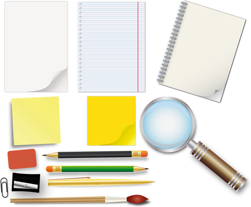Office supplies and stationery mockup Vector download
