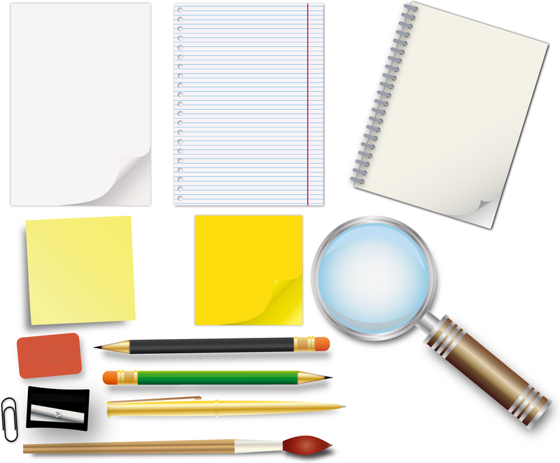 Office supplies and stationery set