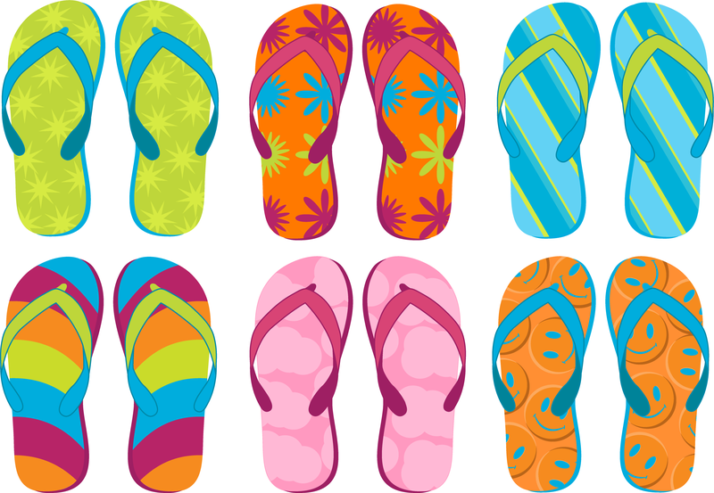 Summer Sandals Vector Vector Download